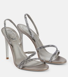 Rene Caovilla Crystal-embellished satin sandals