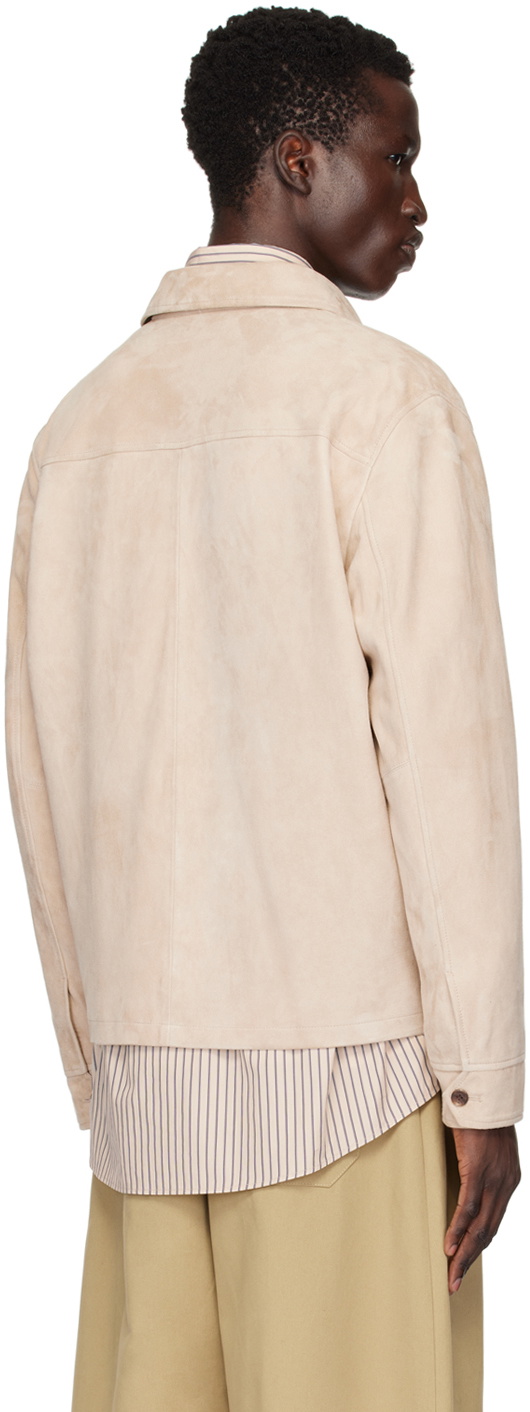 Theory Beige Hazelton Leather Jacket