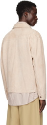 Theory Beige Hazelton Leather Jacket