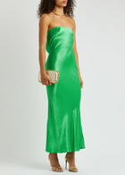 Bec & Bridge Moon Dance Strapless Satin Maxi Dress Green