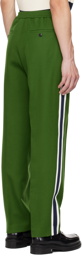 AMI Paris Green Striped Trousers