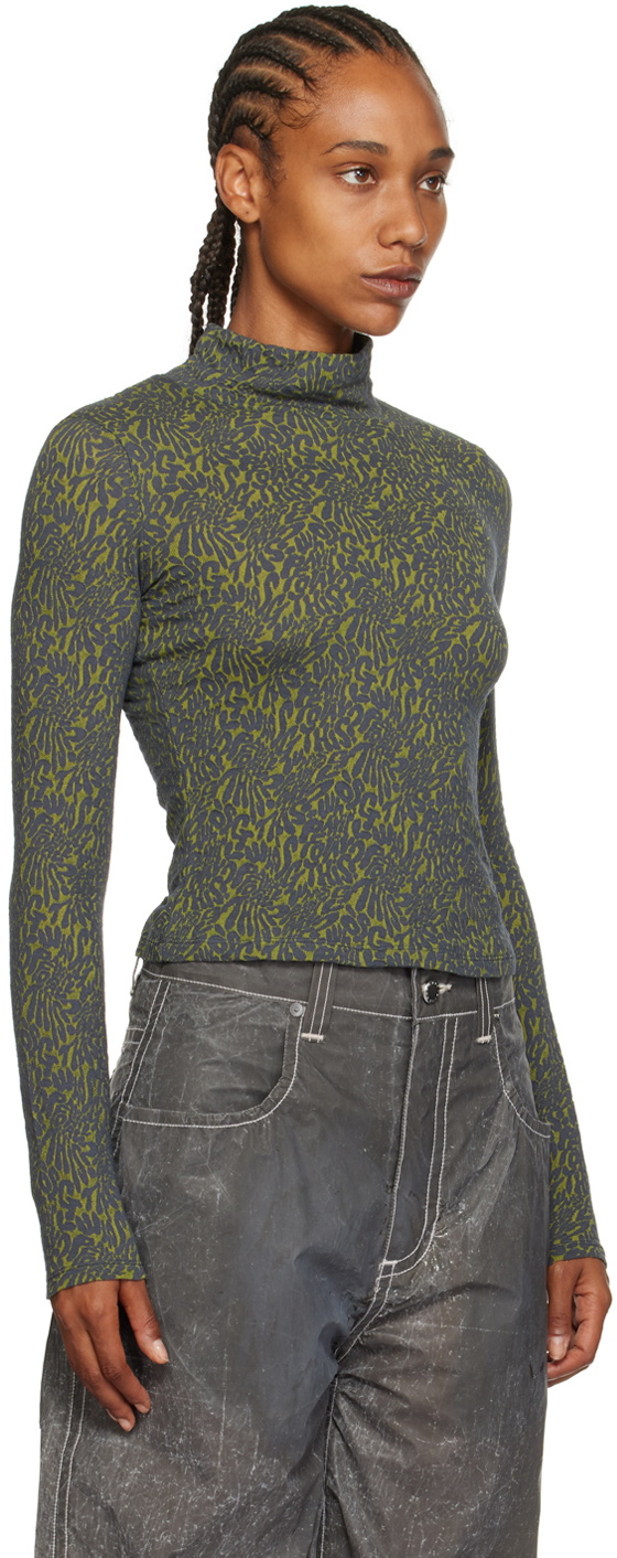 Eckhaus Latta Green Shrunk Turtleneck