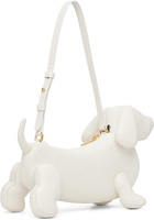 Thom Browne White Pebble Grain Baby Hector Shoulder Bag