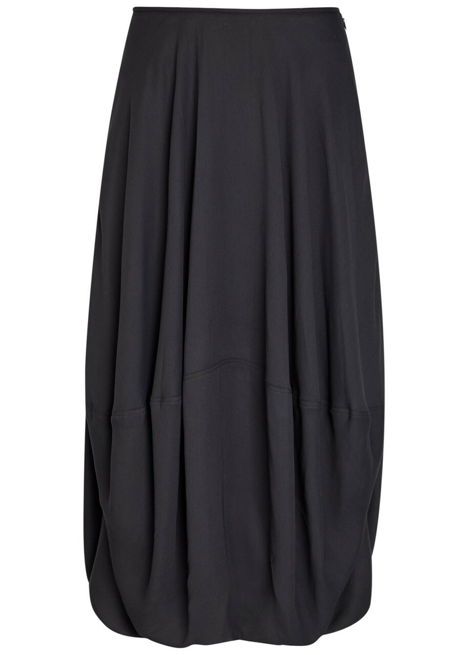 Lemaire Balloon Crepe Midi Skirt Dark Grey