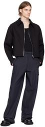 Bottega Veneta Navy Pleated Cargo Pants