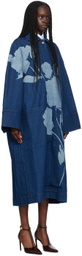 Erdem Indigo Floral Denim Coat