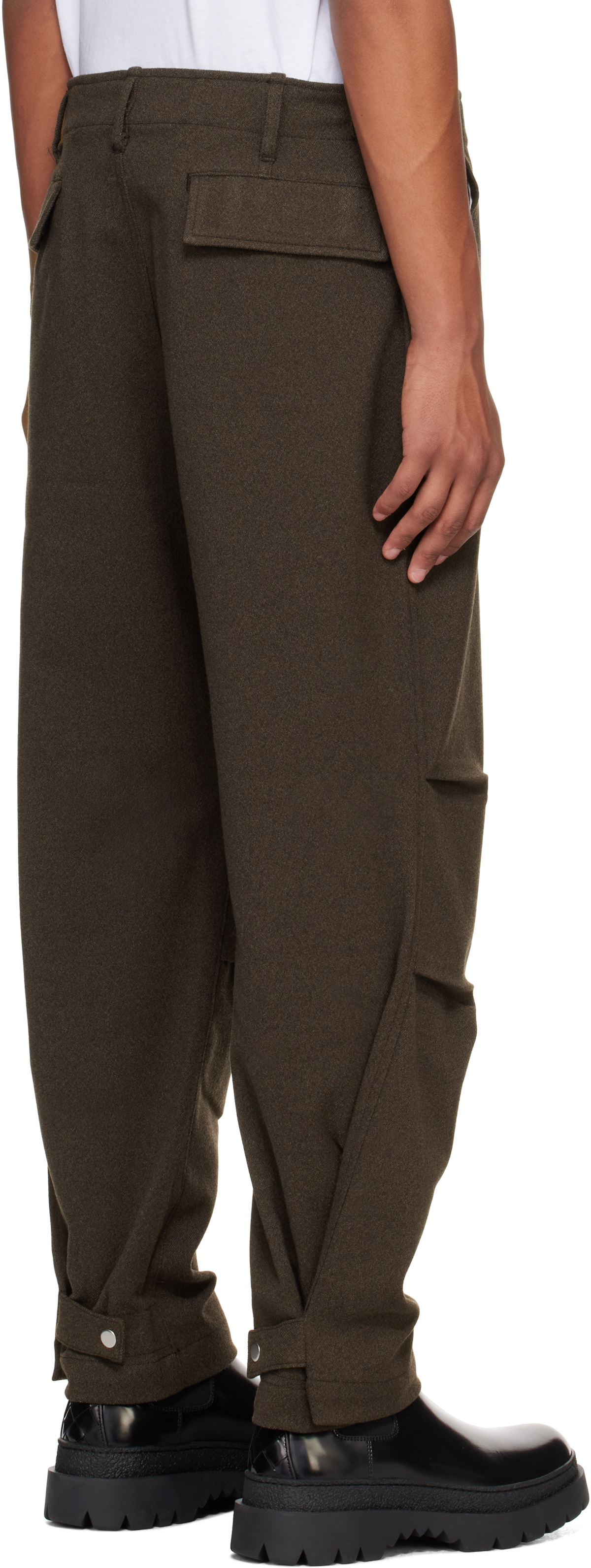 Karmuel Young Brown Biker Trousers