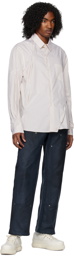 424 White & Beige Striped Shirt