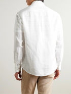 Brunello Cucinelli - Cutaway-Collar Linen Shirt - White