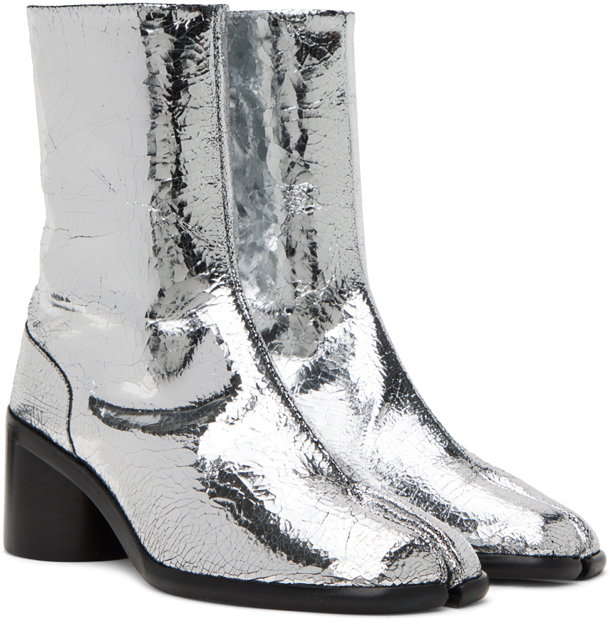 ailes0u様　正規品Margiela tabi boots silver Maison Margiela Silver Leather Tabi Boots in Metallic | Lyst