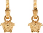 Versace Gold 'La Medusa' Greca Hoop Earrings