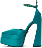 Versace Blue Aevitas Pointy Platform Heels