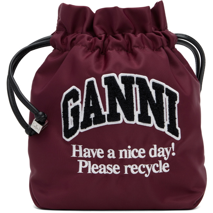Photo: GANNI Burgundy Logo Pouch