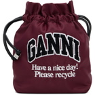 GANNI Burgundy Logo Pouch