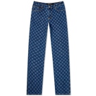 MISBHV Women's High Wasted Mono Logo Jeans in Denim Blue