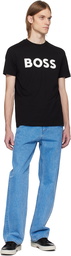 BOSS Black Curved-Logo Print T-shirt