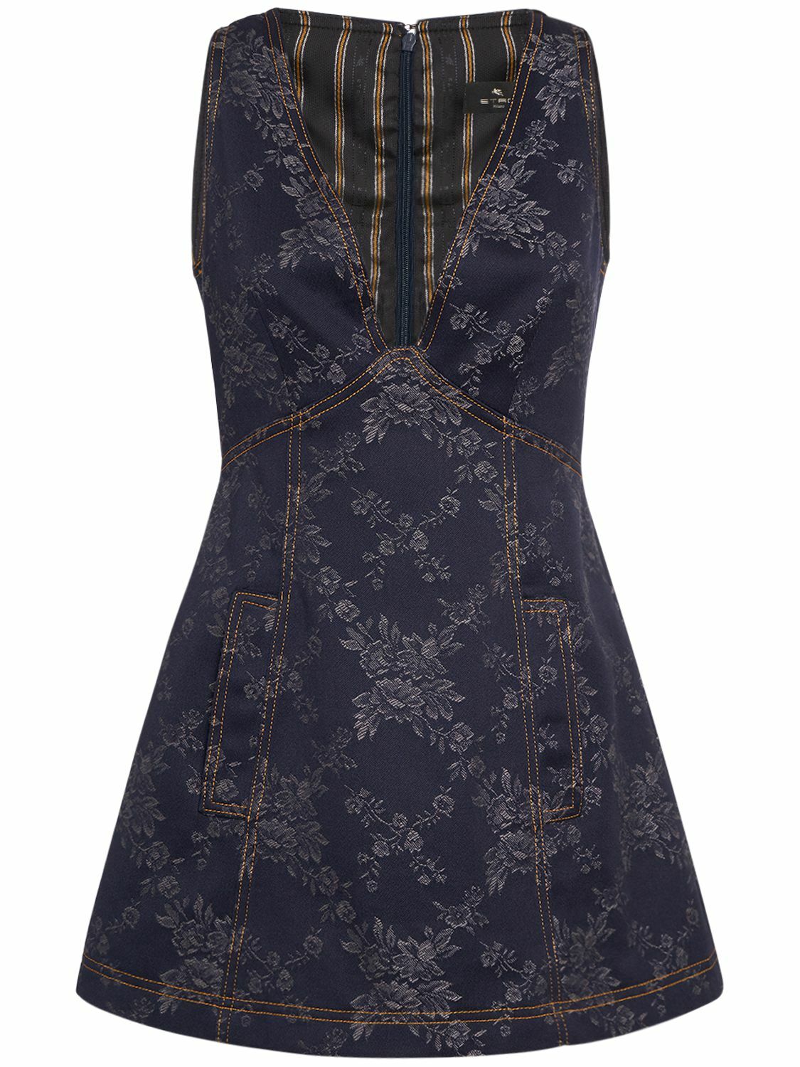 ワンピースその他 ETRO Jacquard-effect dress in cornflower blue ETRO Denim Jacquard Mini Dress | Blue | FARFETCH