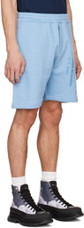 Alexander McQueen Blue Cotton Shorts