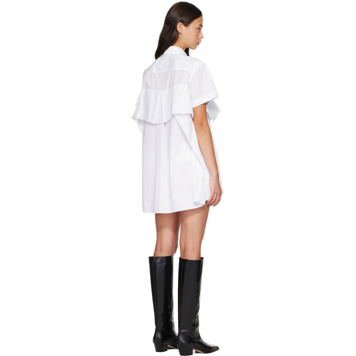 sacai White Poplin Minidress