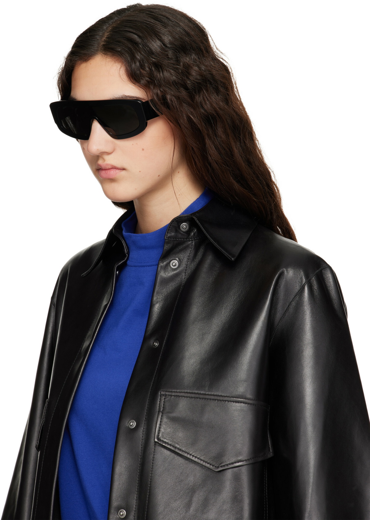 Prada Eyewear Black Shield Sunglasses