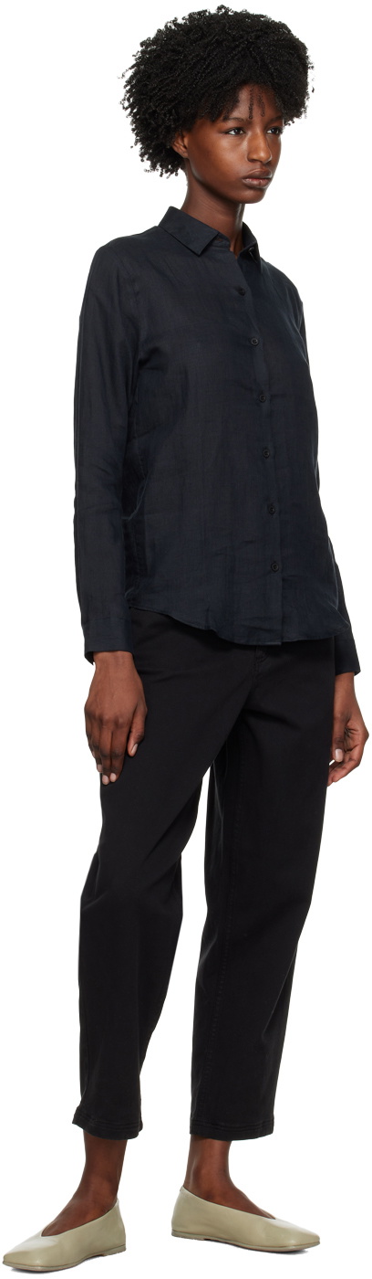 Sunspel Black Button Shirt