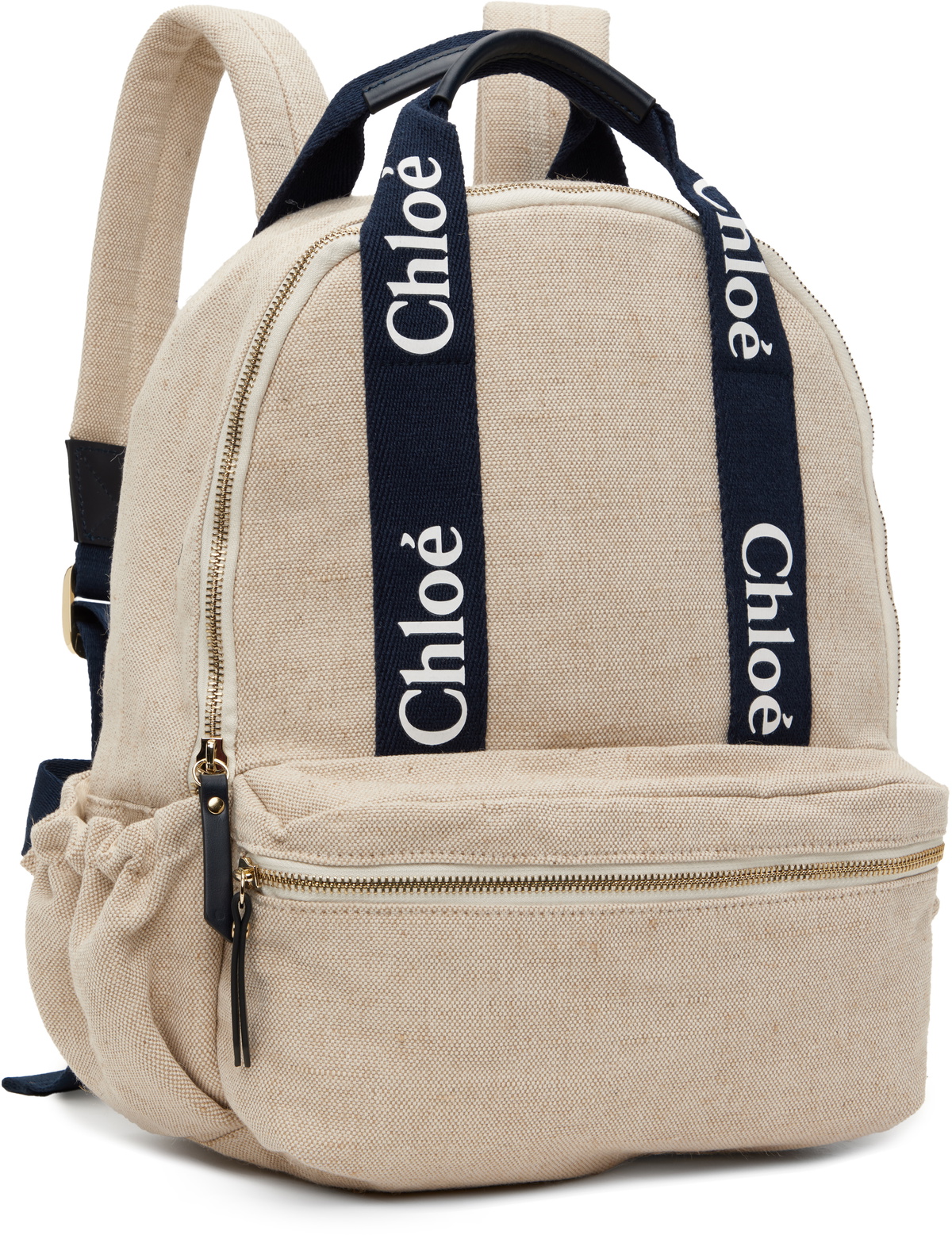 Chloé Kids Beige & Navy 'Chloé' Backpack