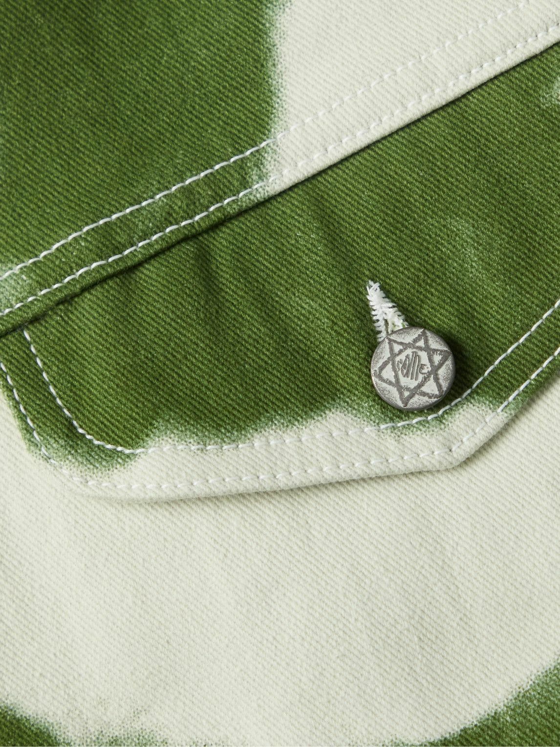 COME TEES - Camouflage-Print Denim Jacket - Green
