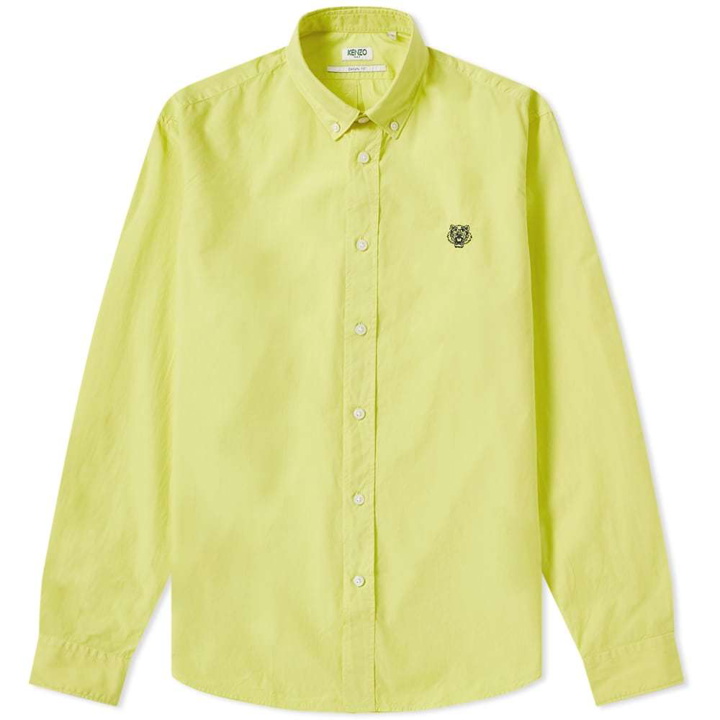 Photo: Kenzo Button Down Tiger Poplin Shirt Lemon