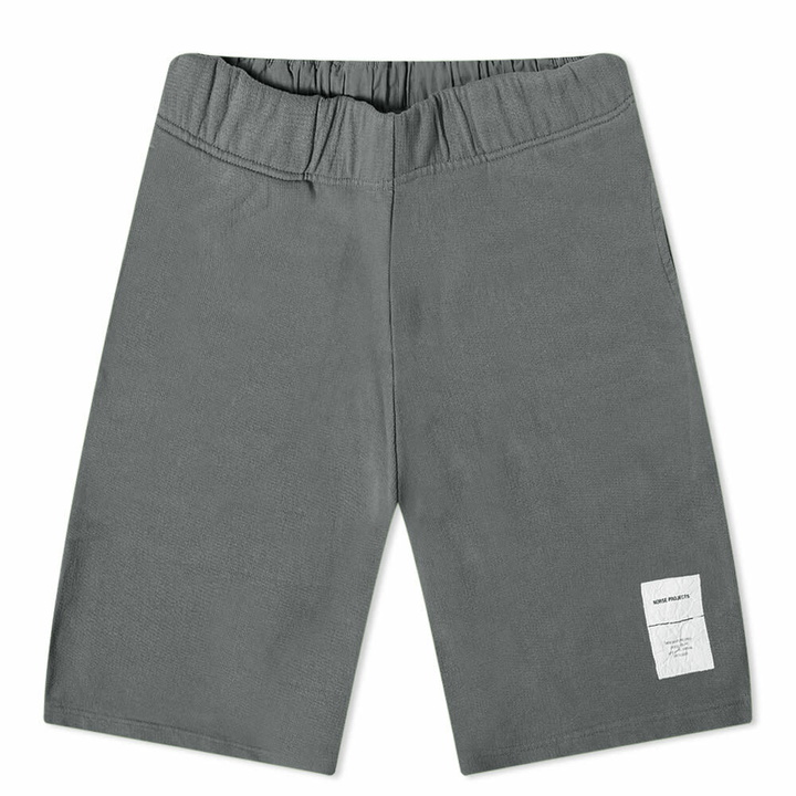 Photo: Norse Projects Men's Vanya Tab Series Sweat Short in Magnet Grey