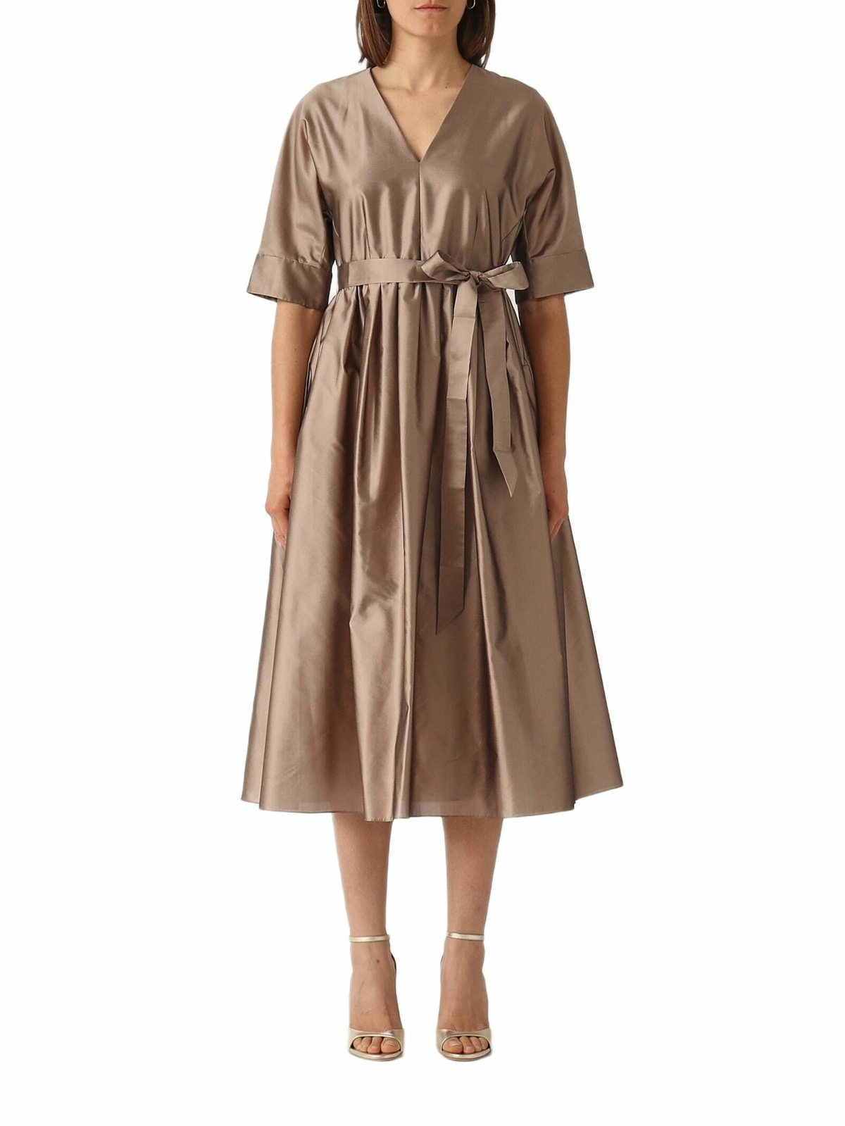 ワンピース S MAX MARA Camelia printed silk long chemisier dress S Max Mara Camelia Printed Silk Long Chemisier Dress S Max Mara
