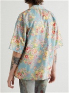 John Elliott - Camp-Collar Floral-Print Cotton-Poplin Shirt - Blue