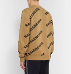 Balenciaga - Logo-Intarsia Virgin Wool-Blend Sweater - Neutrals