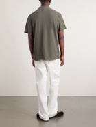 James Perse - Open-Collar Cotton-Jersey Polo Shirt - Green