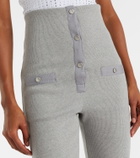 The Attico High-rise cotton jersey stirrup leggings