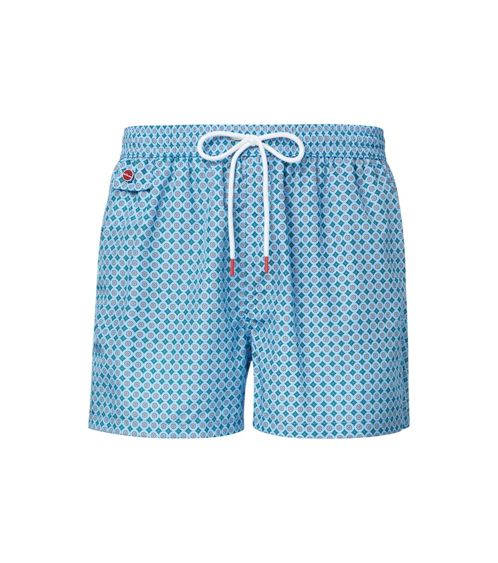 Photo: Kiton Logo printed swim trunks