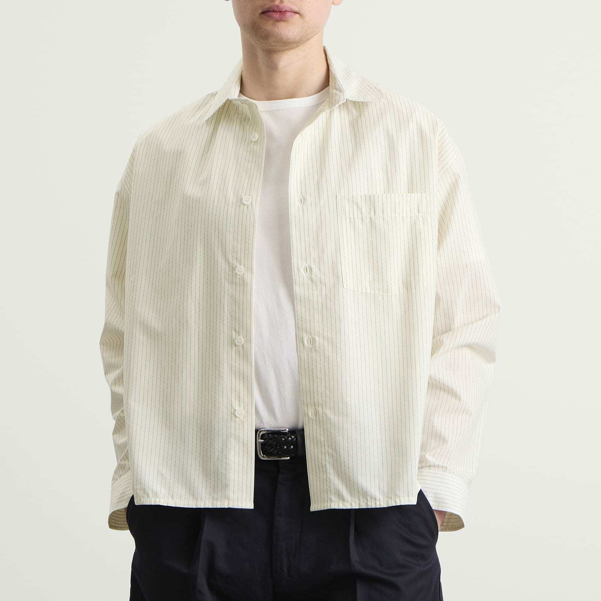 Ronning Men's Everyday Shirt in Cream Stripe