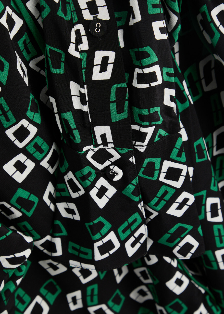 Diane Von Furstenberg Alona Printed Shirt Black