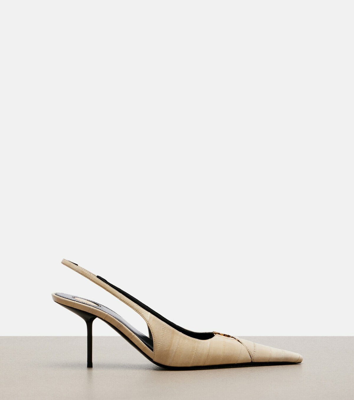Saint Laurent Babylone eel leather slingback pumps