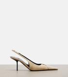Saint Laurent Babylone eel leather slingback pumps