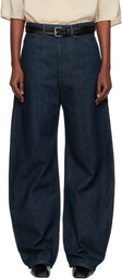 LEMAIRE Navy High Waisted Curved Jeans
