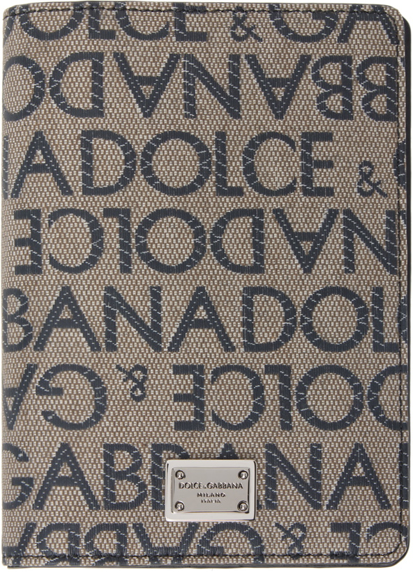 Photo: Dolce & Gabbana Brown & Black Jacquard Passport Holder