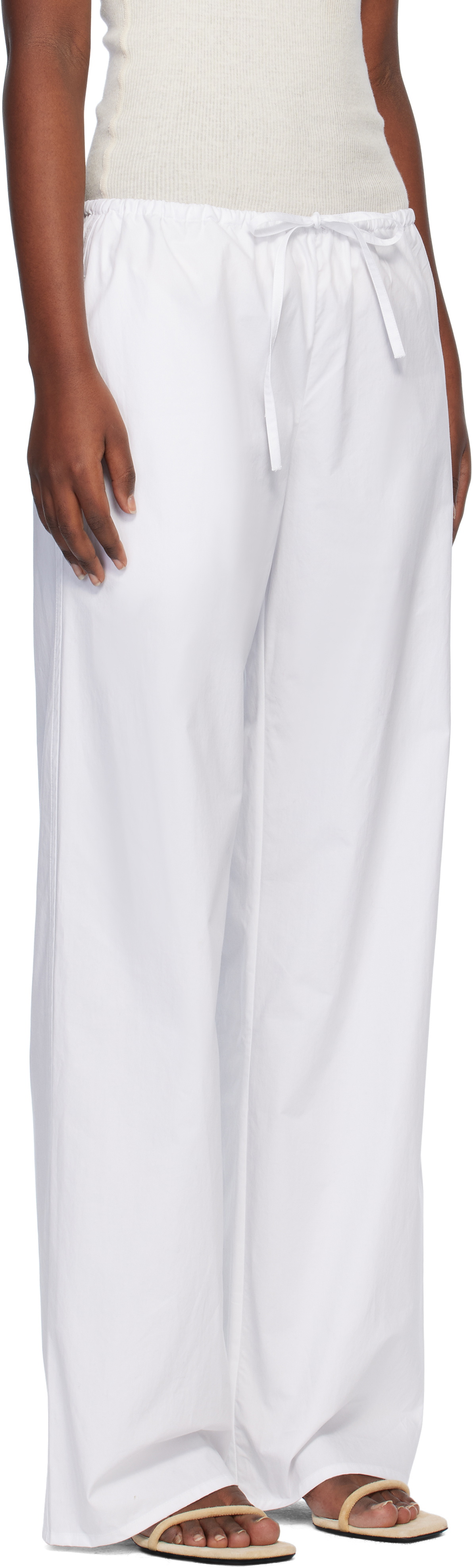 Matteau White Drawcord Trousers