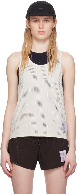 Photo: Satisfy Off-White Perforated Tank Top