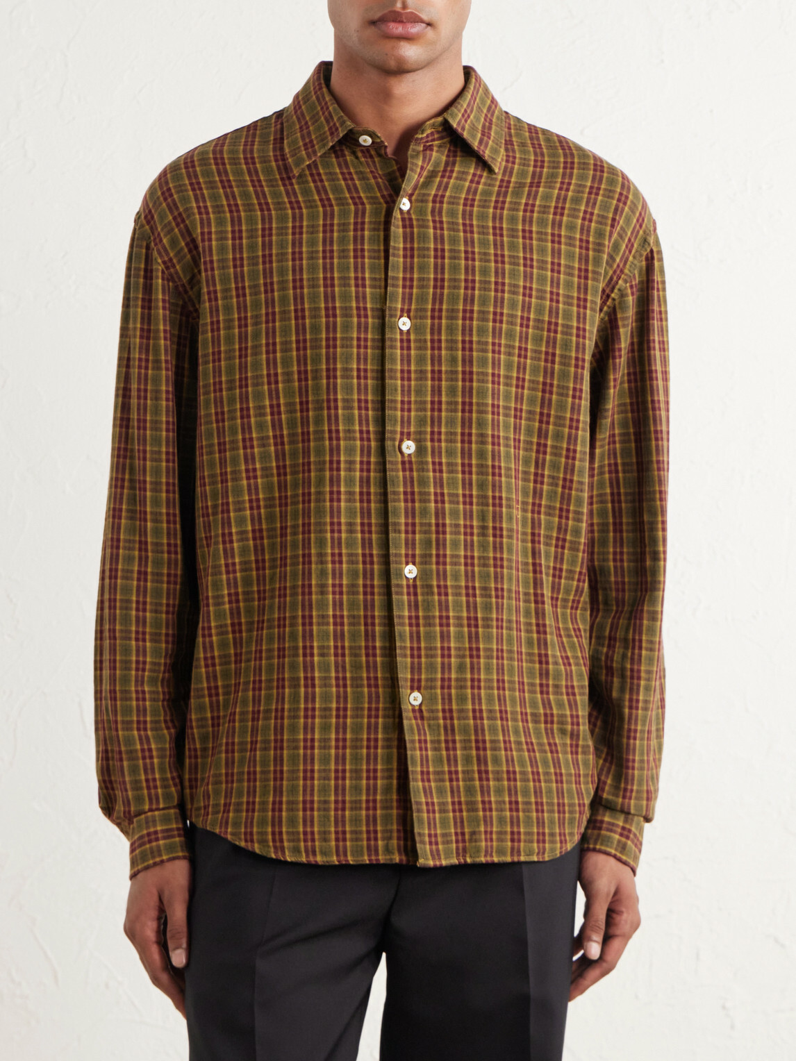 Massimo Alba - Boxy Checked Cotton Shirt - Brown