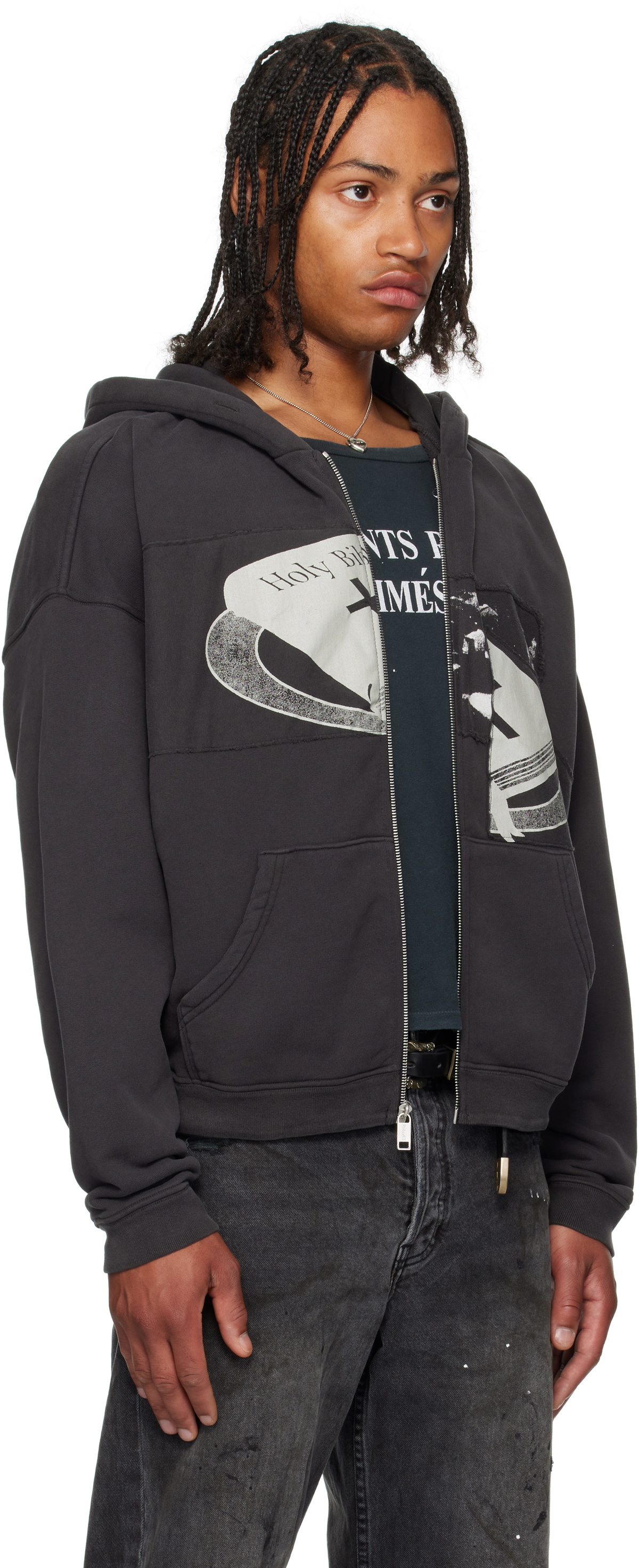 Enfants Riches Déprimés Black Holy Bible 'Assemblage' Baggy Zip Hoodie