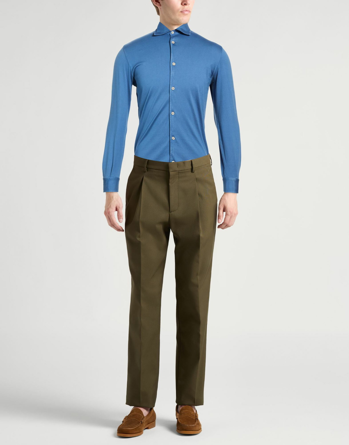 Fedeli Mens Shirt Slate in Blue
