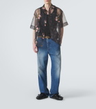 Simone Rocha Floral sheer organza shirt