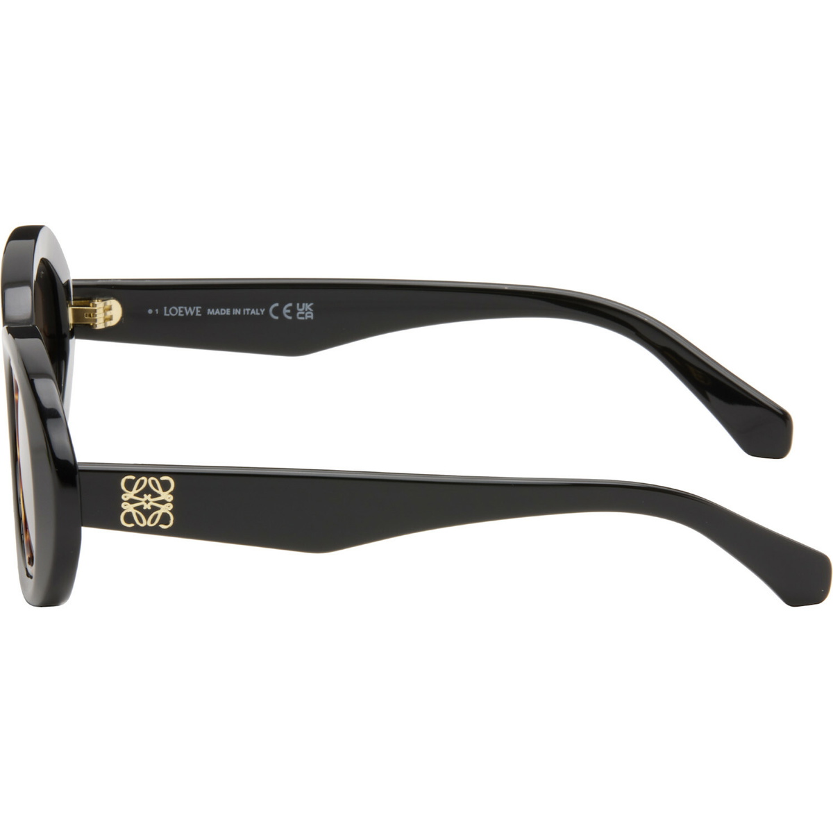 LOEWE Black Mini Anagram Oval Sunglasses