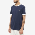 Fred Perry Authentic Men's Taped Ringer T-Shirt in Carbon Blue