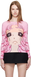 Pushbutton SSENSE Exclusive Pink Long Sleeve Crying Girl T-Shirt